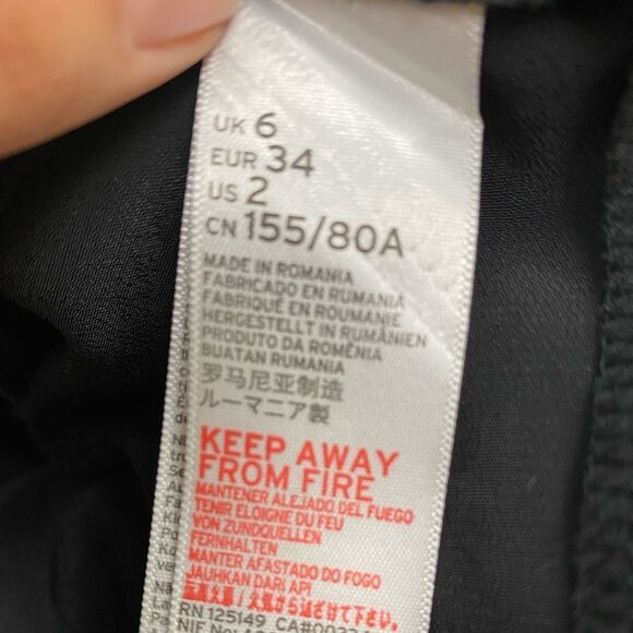 TOPSHOP Tiffany Knot Black Long Sleeve V-neck Mini Dress - Picture 8 of 11